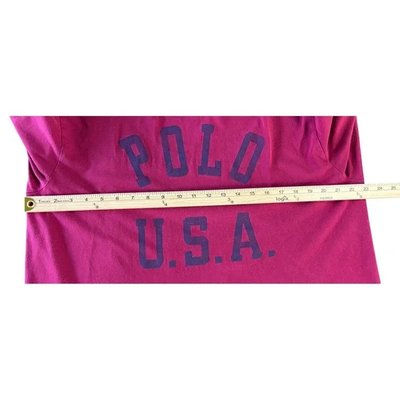 Polo Ralph Lauren Mens Long Sleeve T-Shirt Red Polo USA Graphic American Flag L - Picture 4 of 11